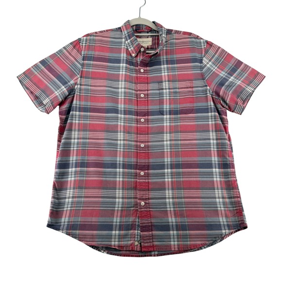 Denim & Supply Ralph Lauren Other - Denim & Supply Ralph Lauren Plaid Button Down Mens Large Short Sleeve Red Blue